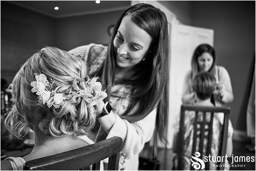 The fabulous setting of the bridal room Love is Enough provides the perfect backdrop for the bridal prep at Pendrell Hall in Codsall Wood by Staffordshire Recommended Wedding Photographer Stuart James