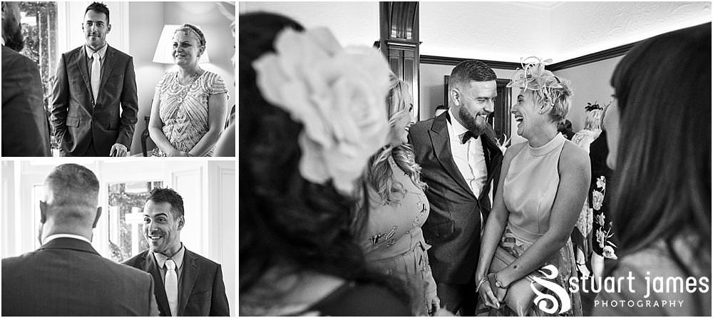 The rollercoaster of emotions from the excited guests to the nervous bride, capturing the moment to relive forever at Pendrell Hall in Codsall Wood by Staffordshire Recommended Wedding Photographer Stuart James