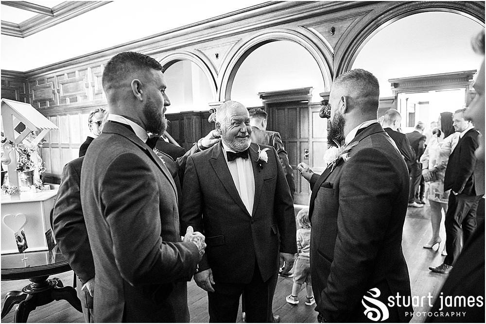 The rollercoaster of emotions from the excited guests to the nervous bride, capturing the moment to relive forever at Pendrell Hall in Codsall Wood by Staffordshire Recommended Wedding Photographer Stuart James