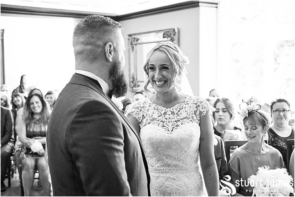 Such incredible moments to capture as the bride walks in to the ceremony with her father at Pendrell Hall in Codsall Wood by Staffordshire Recommended Wedding Photographer Stuart James