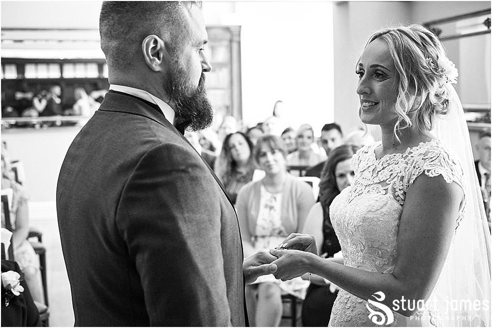 Unobtrusive photos that capture the story of the wedding ceremony at Pendrell Hall in Codsall Wood by Staffordshire Recommended Wedding Photographer Stuart James