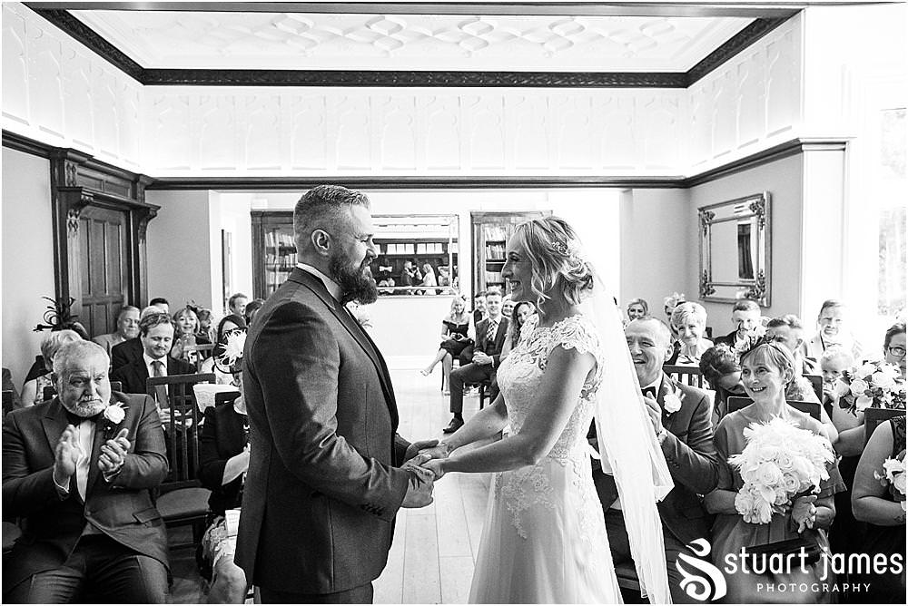 Capturing the natural moments that bring the memories to life of the wedding ceremony at Pendrell Hall in Codsall Wood by Staffordshire Recommended Wedding Photographer Stuart James