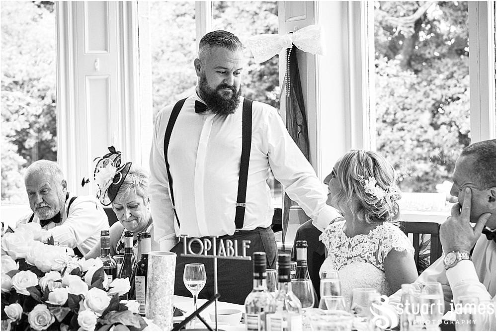 From the Father of the bride it was over to our groom who hit the mark perfectly at Pendrell Hall in Codsall Wood by Staffordshire Recommended Wedding Photographer Stuart James