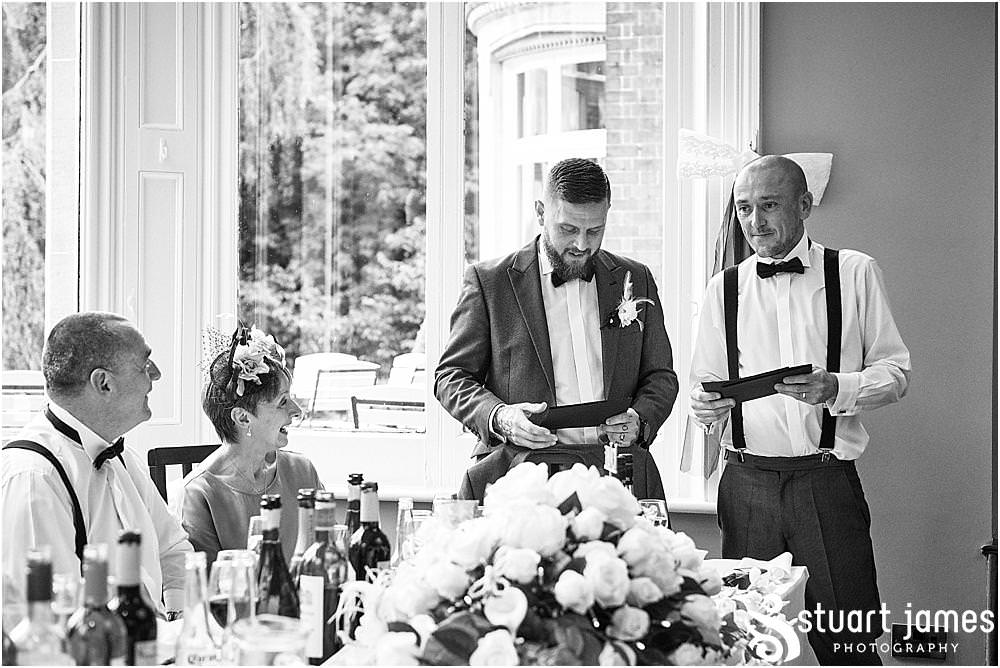 Being best friends for so long the best men had great stories to share and have a beautiful speech at Pendrell Hall in Codsall Wood by Staffordshire Recommended Wedding Photographer Stuart James