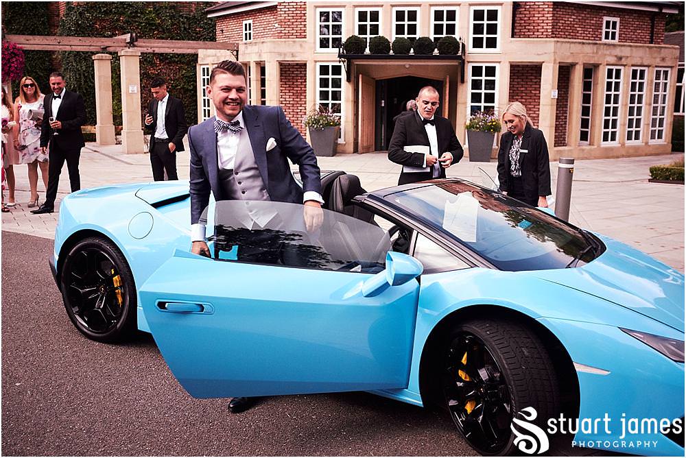 Our groom arriving in style at The Belfry in Sutton Coldfield - Belfry Wedding Photography by Docuemntary Wedding Photographer Stuart James