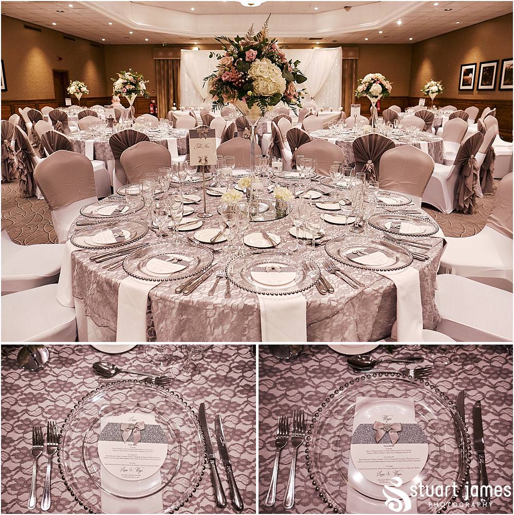 Beautiful decor in the Warwick Suite at The Belfry in Sutton Coldfield by Design Elegance - Belfry Wedding Photography by Docuemntary Wedding Photographer Stuart James
