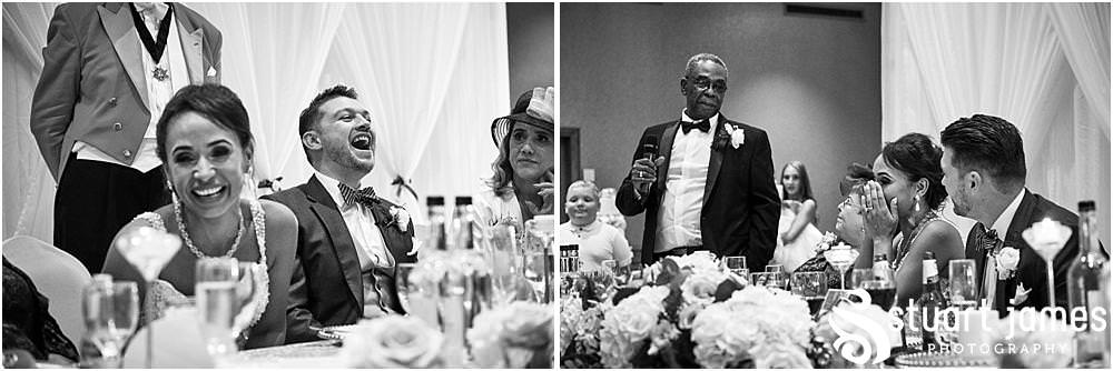 Beautiful emotional moments during the Father of the brides speech at The Belfry in Sutton Coldfield - Belfry Wedding Photography by Docuemntary Wedding Photographer Stuart James