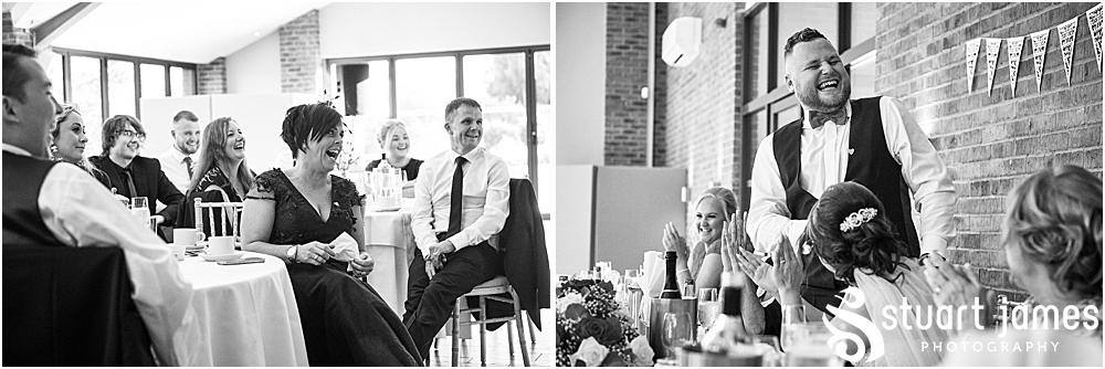Groom makes speech to wedding guests and new wife, photo by Stuart James Photography at Aston Marina, Stone.