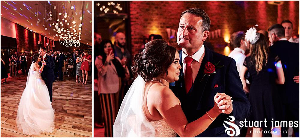 Guests watch as father and daughter have their first dance, photo by Stuart James Photography at Aston Marina, Stone