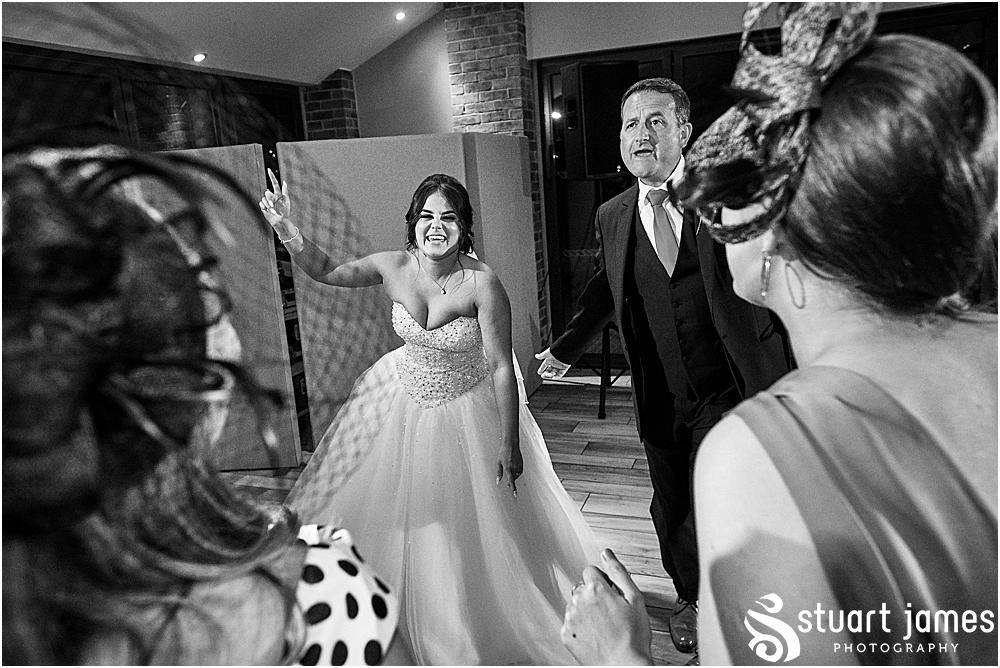 Bride and her father dance with wedding guests on the dance floor, photo by Stuart James Photography at Aston Marina, Stone