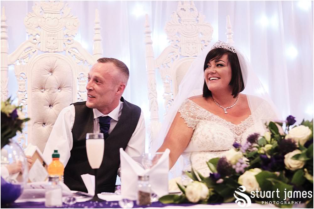 Best Man says his speech to Bride and Groom and Wedding Guests at the top table at The Village Hotel, Walsall, photo by Stuart James Photography
