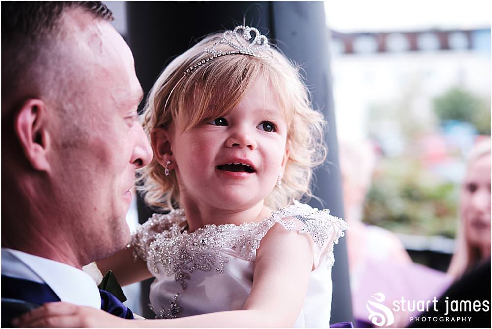 Groom with Flower Girl at The Village Hotel in Walsall by Walsall Wedding Photographer Stuart James