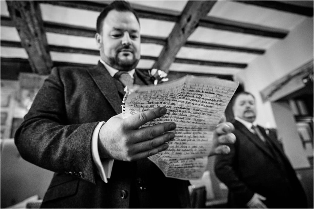 Documentary wedding photographs capturing the arrival of the groomsmen and the guests at St Michaels Church in Penkridge by Documentary Wedding Photographer Stuart James