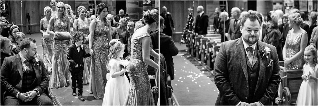 So much emotion, a truly beautiful moment to capture as the bride arrives at St Michaels Church in Penkridge by Cannock Wedding Photographer Stuart James
