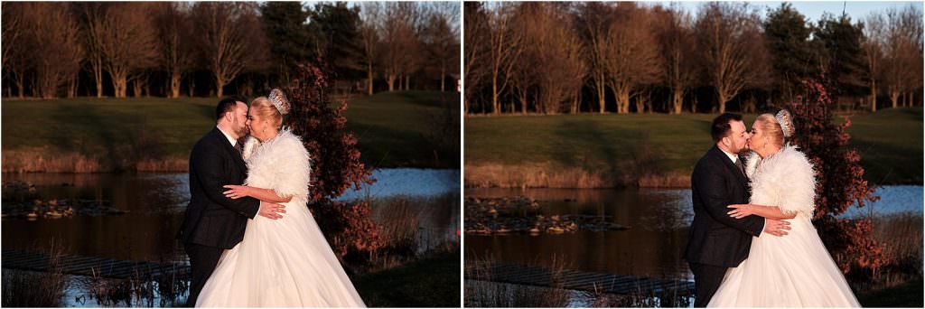 Utilising the stunning setting for creative portraits of the Bride and Groom in the grounds at The Chase in Cannock by Cannock Wedding Photographer Stuart James