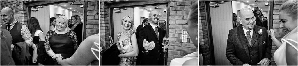 Fabulous to capture the entrance of the bride and groom to their waiting guests at The Chase in Cannock by Cannock Wedding Photographer Stuart James
