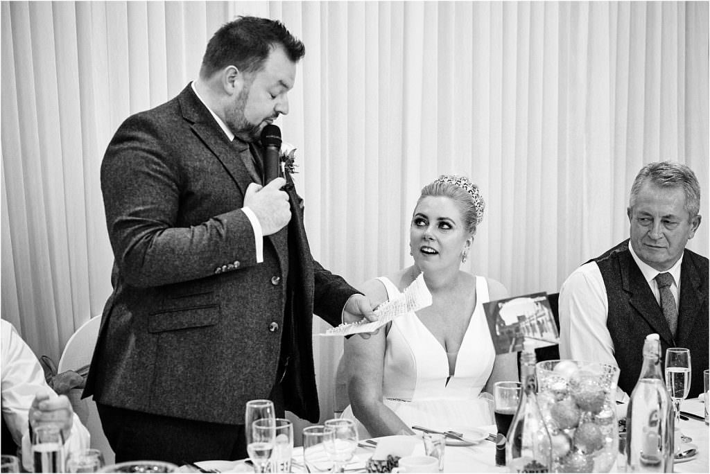 Documenting the wedding speeches celebrating the moments that bring it all back to life at The Chase in Cannock by Cannock Wedding Photographer Stuart James