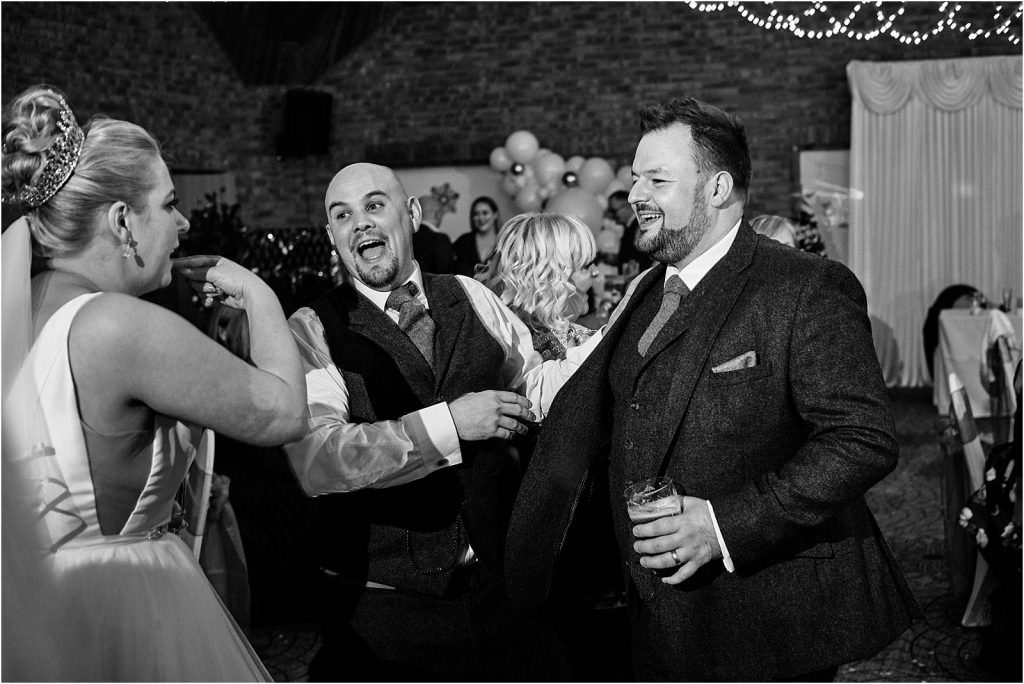 So much fun during the evening reception - these guys knew how to party at The Chase in Cannock by Cannock Wedding Photographer Stuart James