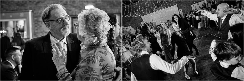 Capturing the guests letting their hair down and having the best time during the band at The Chase in Cannock by Cannock Wedding Photographer Stuart James