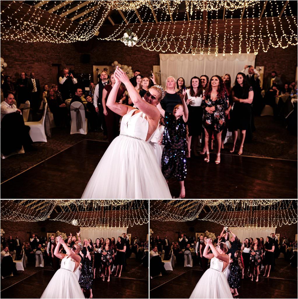 Bouquet toss fun at The Chase in Cannock by Cannock Wedding Photographer Stuart James