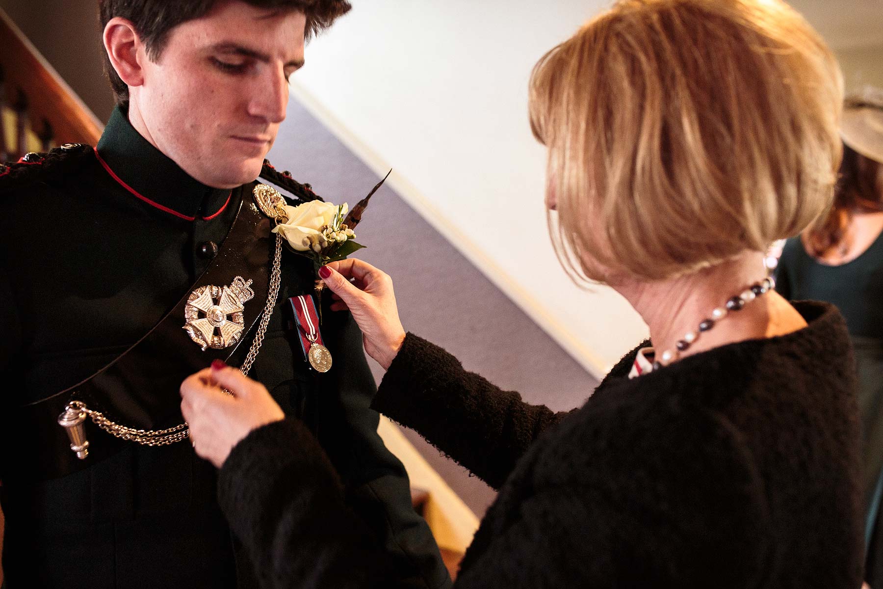 Unobtrusive reportage photography of the groomsmen preparations at The Dog and Doublet in Sandon by Stafford Documentary Wedding Photographer Stuart James