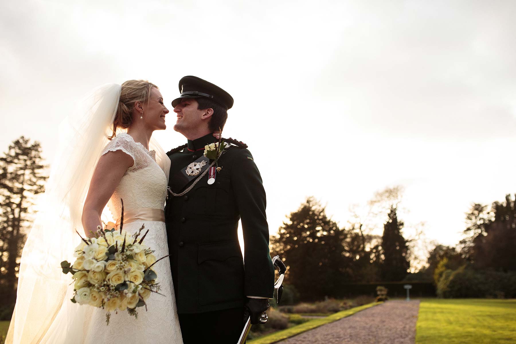 Elegant portraits in the grounds of Sandon Hall in Stafford by Staffordshire Documentary Wedding Photographer Stuart James