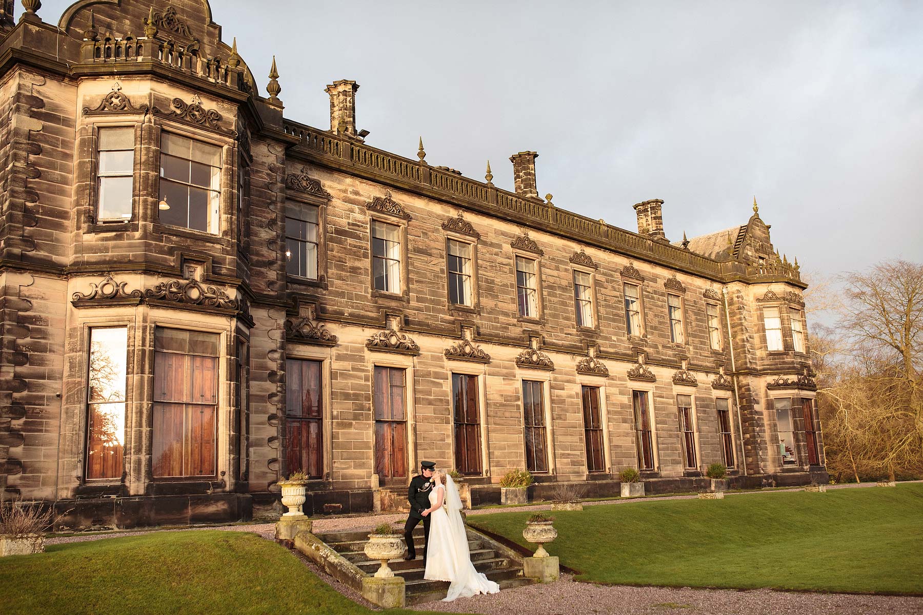 Beautiful intimate portraits of the Bride and Groom in the grounds of Sandon Hall in Stafford by Staffordshire Documentary Wedding Photographer Stuart James
