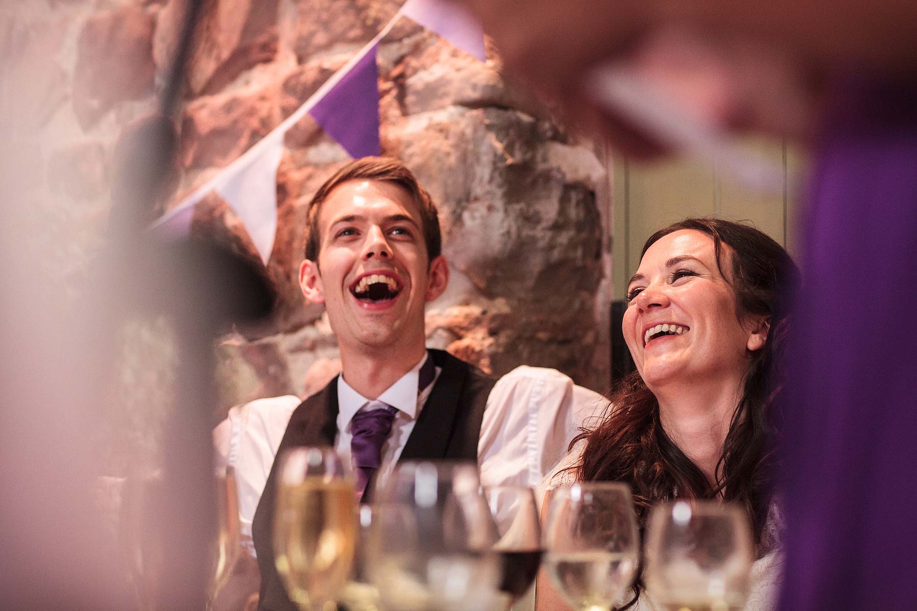 Reportage photographs of the wedding speeches show the love, laughter and tears at The Ashes in Endon by Leek Documentary Wedding Photographer Stuart James
