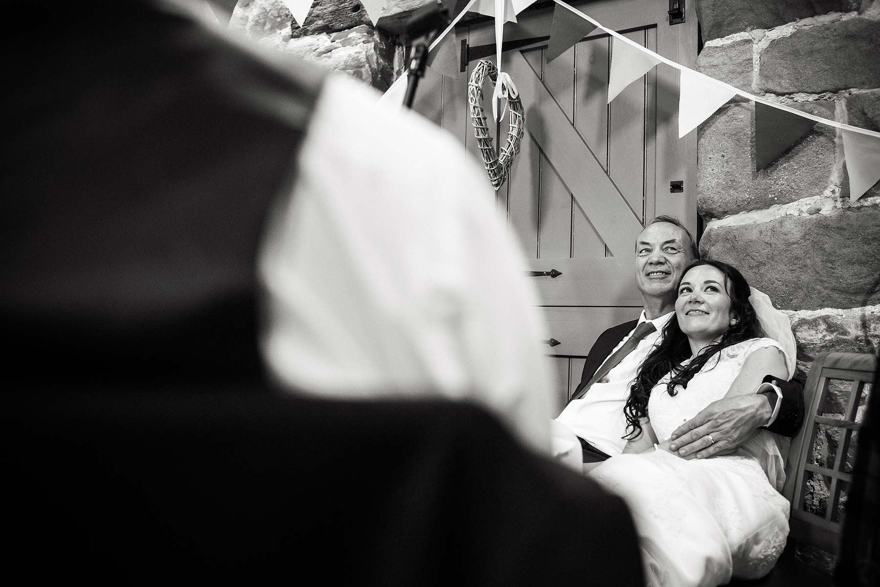 Reportage photographs of the wedding speeches show the love, laughter and tears at The Ashes in Endon by Leek Documentary Wedding Photographer Stuart James