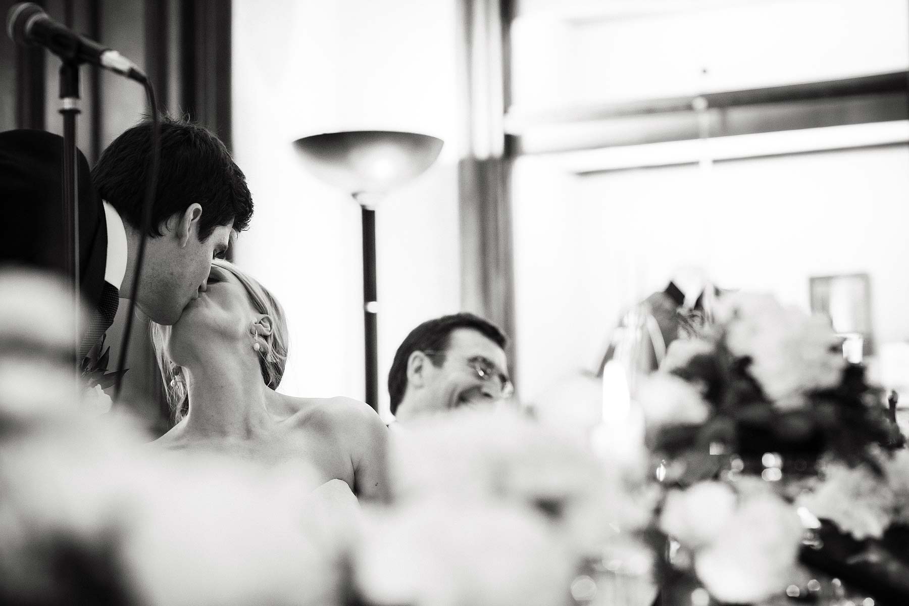 Photos that capture the atmosphere and feeling during the grooms speech at Sandon Hall in Stafford by Staffordshire Reportage Wedding Photographer Stuart James