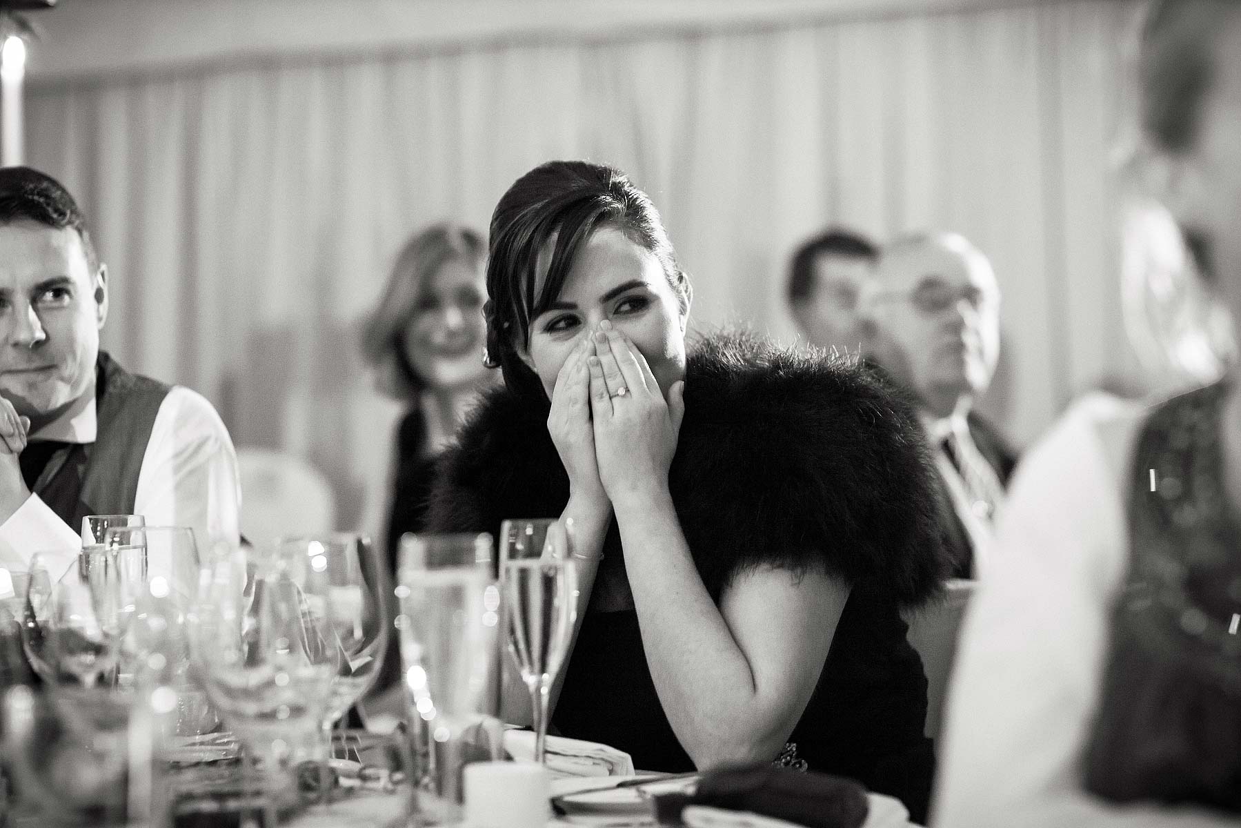 Great photographs of speeches at Chillington Hall in Brewood by Reportage Wedding Photographer Stuart James