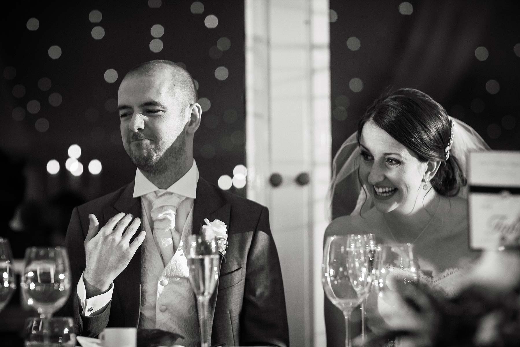 Capturing reactions to fabulous speeches at Chillington Hall in Brewood by Documentary Wedding Photographer Stuart James