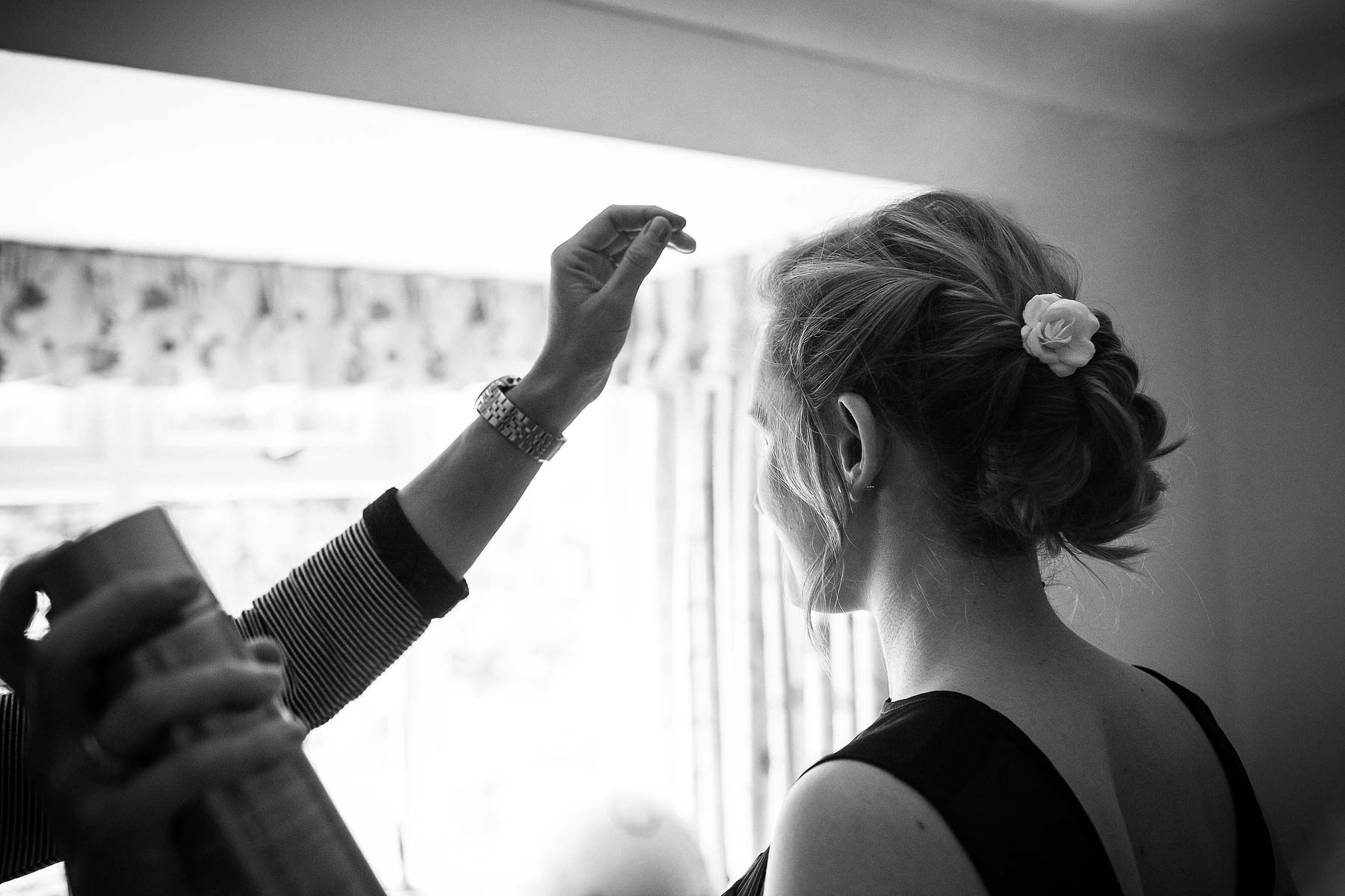 Creative candid photography telling the story of the wedding morning at Parents Home in Wolverhampton by Telford & Wrekin Documentary Wedding Photographer Stuart James