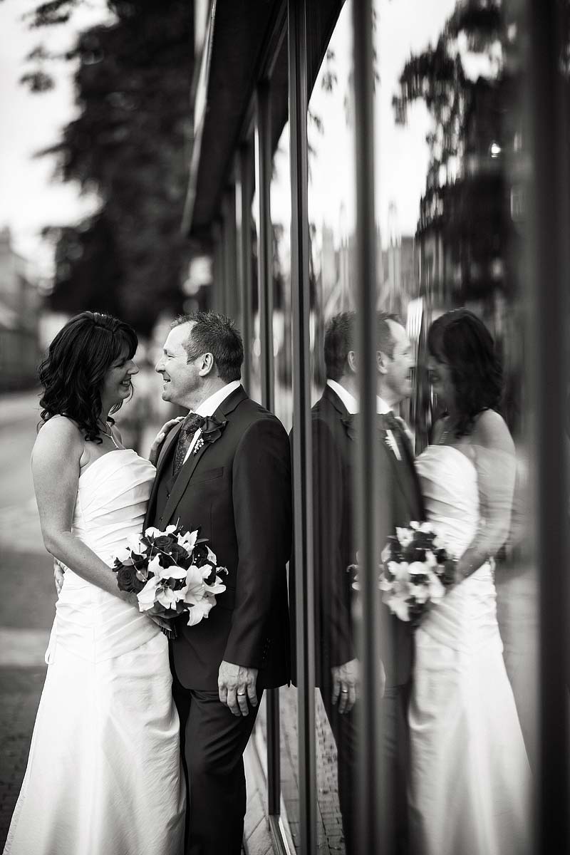 Beautiful relaxed wedding photographs in Lichfield City Centre in Staffordshire by Documentary Wedding Photographer Stuart James