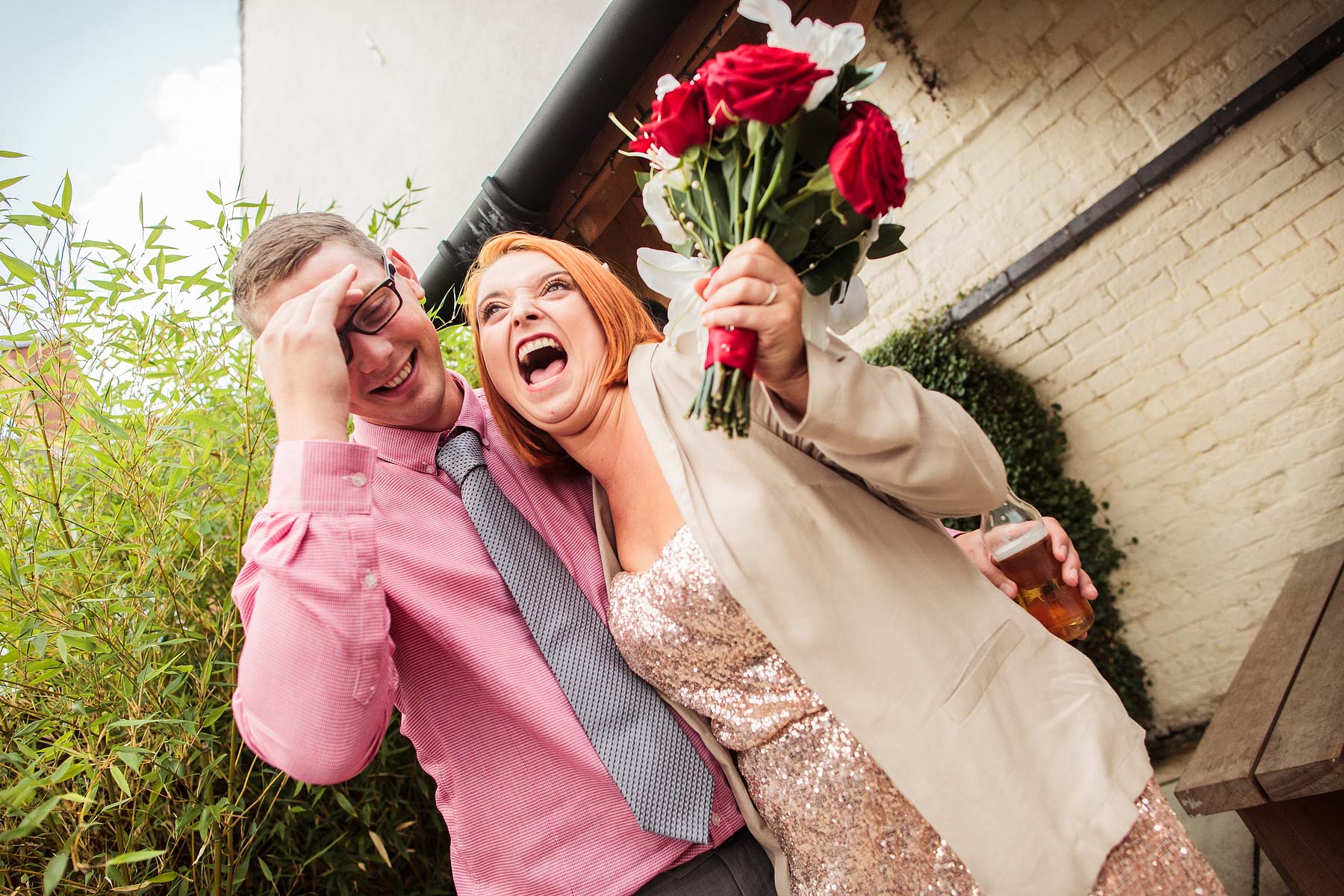Fun natural wedding photographs at The Lion Hotel in Brewood by Documentary Wedding Photographer Stuart James