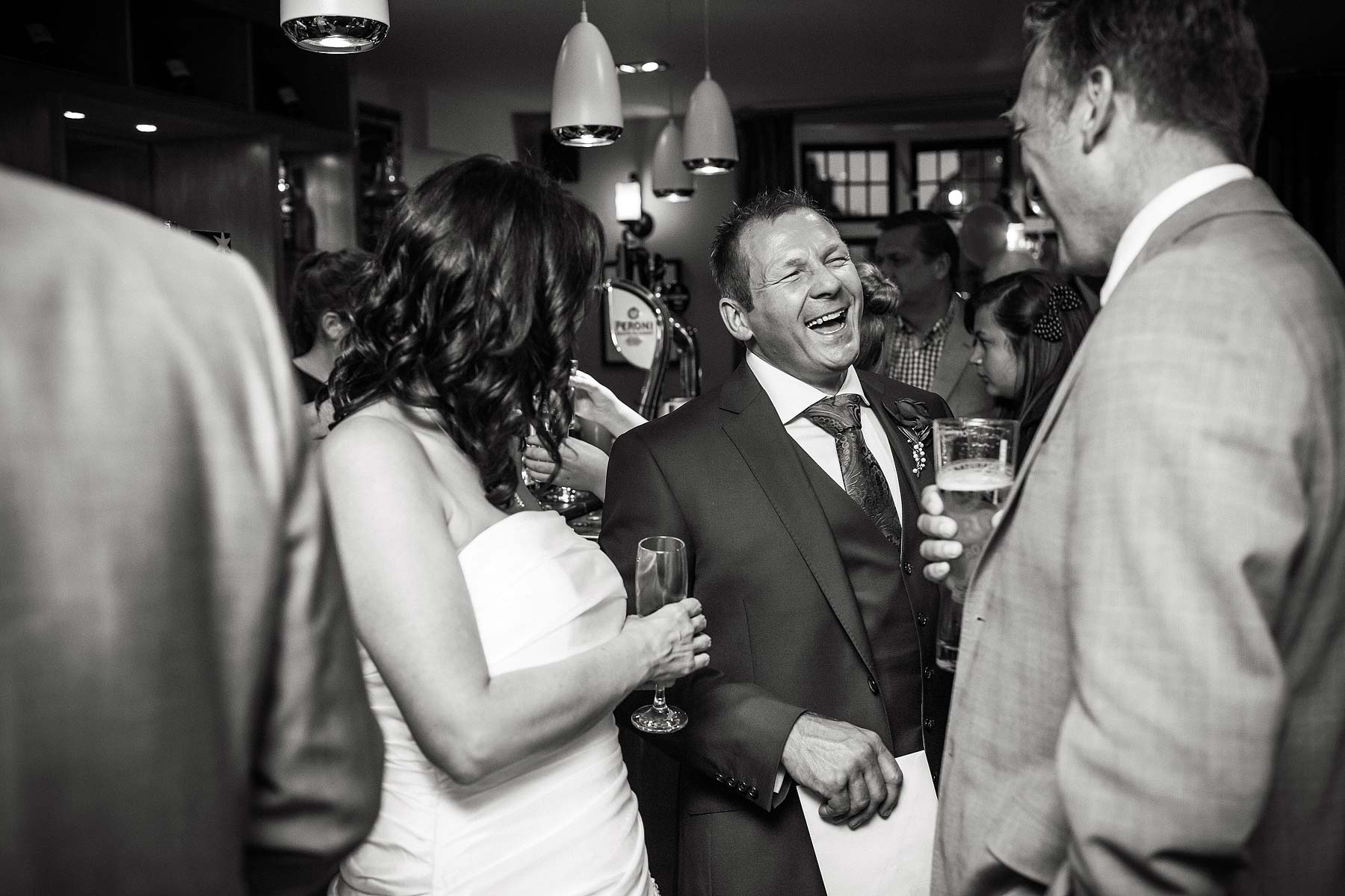 Fun natural wedding photographs at The Lion Hotel in Brewood by Documentary Wedding Photographer Stuart James