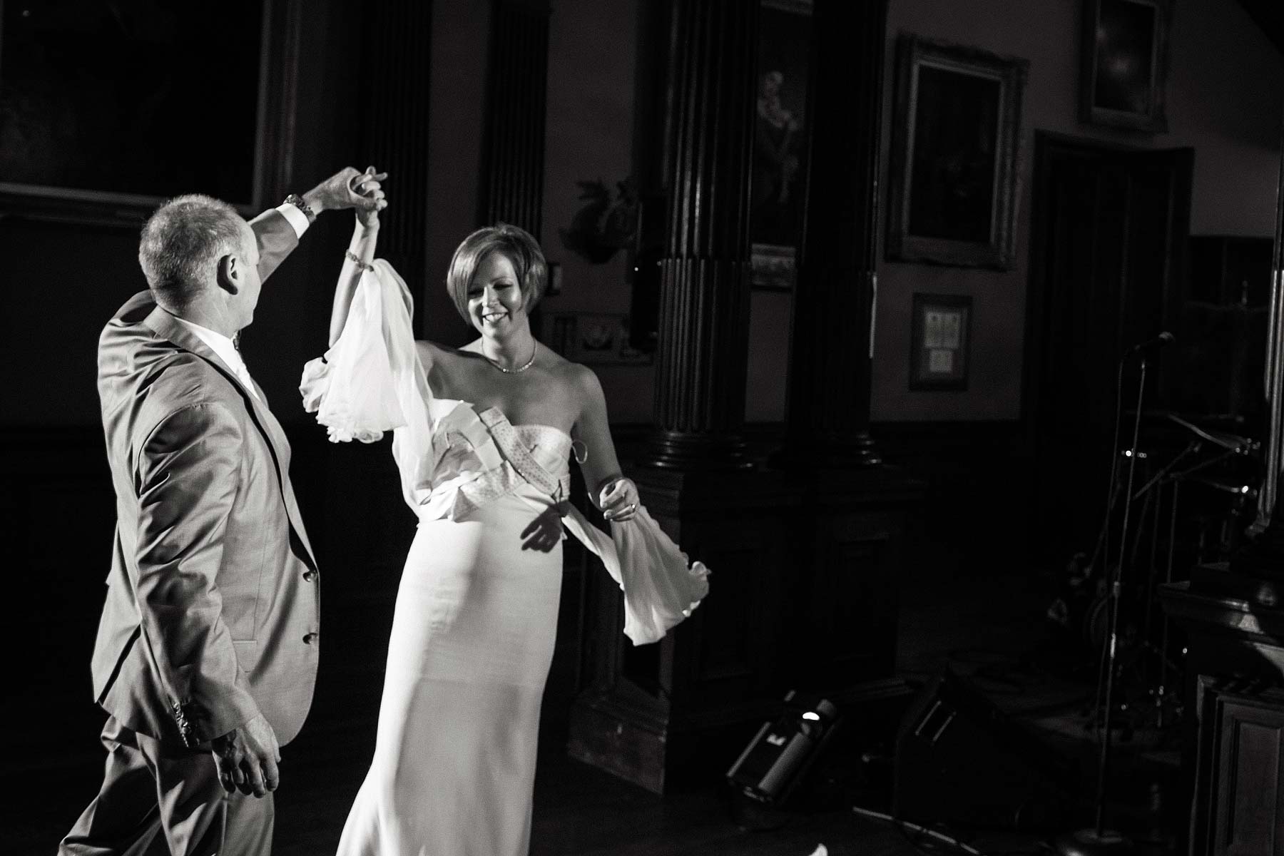 First dance at Sandon Hall in Staffordshire by Reportage Wedding Photographer Stuart James