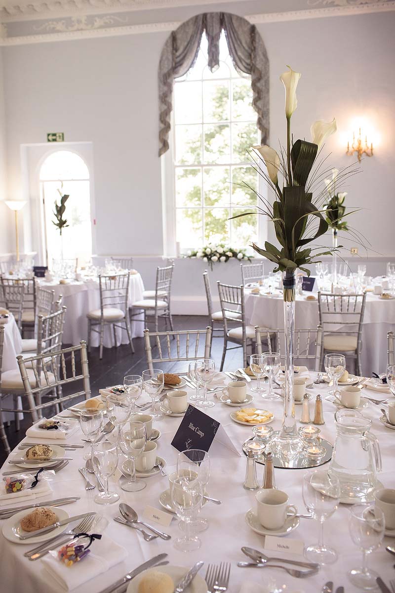 Stunning setting for wedding breakfast at Somerford Hall in Brewood by Staffordshire Wedding Photographer Stuart James