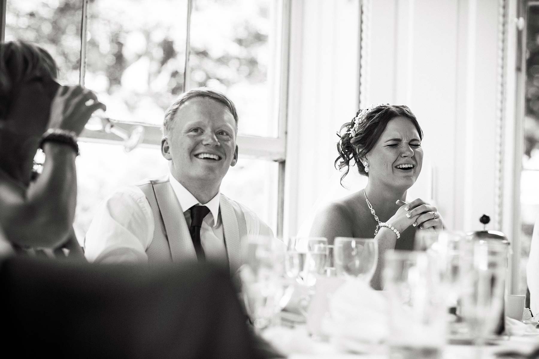 Brilliant speeches with amazing reactions at Somerford Hall in Brewood by Reportage Wedding Photographer Stuart James