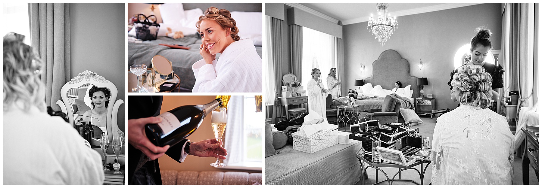 Capturing the relaxed mood during the bridal party preparations at Hawkstone Hall